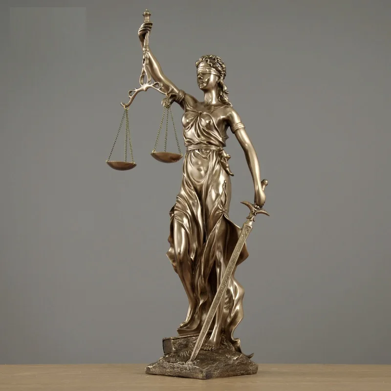 Justice Fair Themis Statues Justitia Goddess Sculpture Resin Art&Craft Home Decoration Accessories Art Material