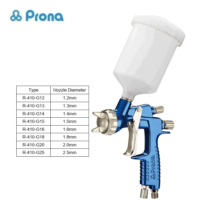 Prona R-410 Universal Paint Spray Gun Automobile Pneumatic Tools Painting Pistol for Cars Sprayer Guns with Cup 600cc R-410G