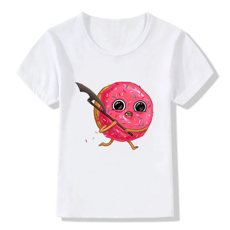 

New Summer Cute Cartoon Colorful Doughnuts Design Funny T-Shirts Boys Girls Happy Birthday Gift