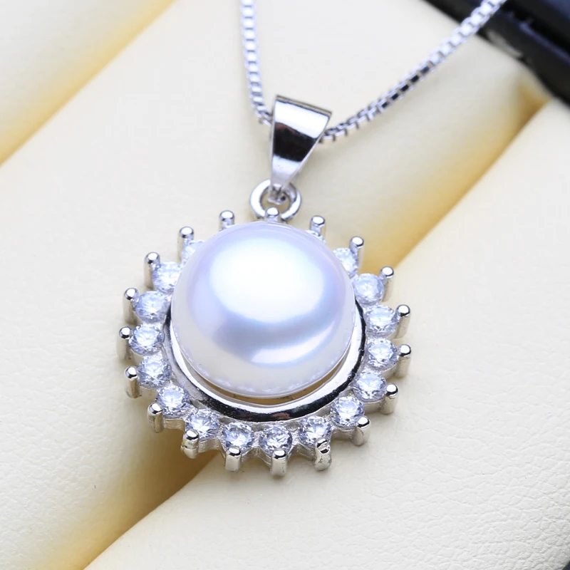 

925 sterling silver pendant natural freshwater pearl necklace for women zircon necklace bohemian accessories wedding party gift