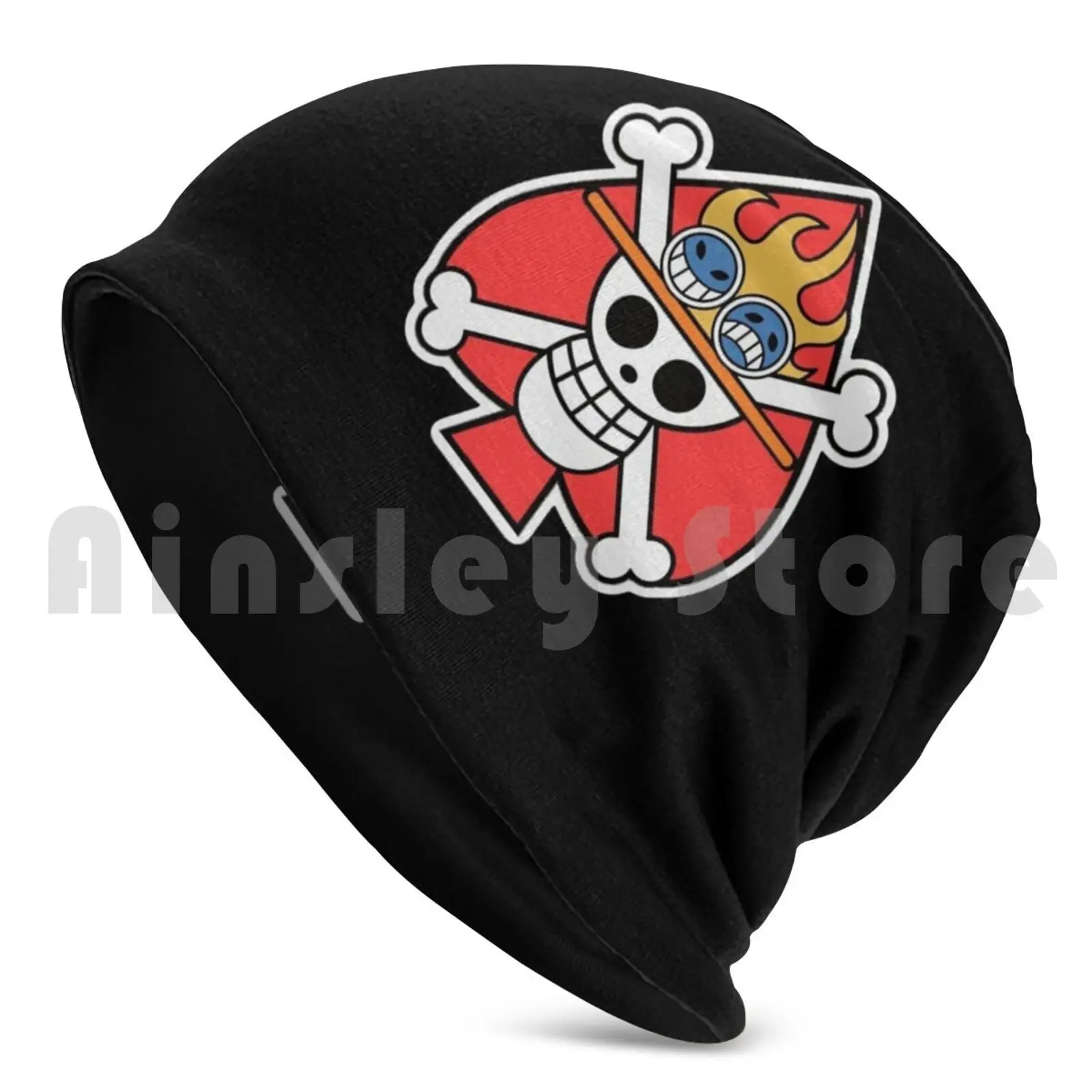 Red Spade Beanies Knit Hat Hip Hop Shonen Pirate Fire Anime Manga Ace Heat Jolly Roger