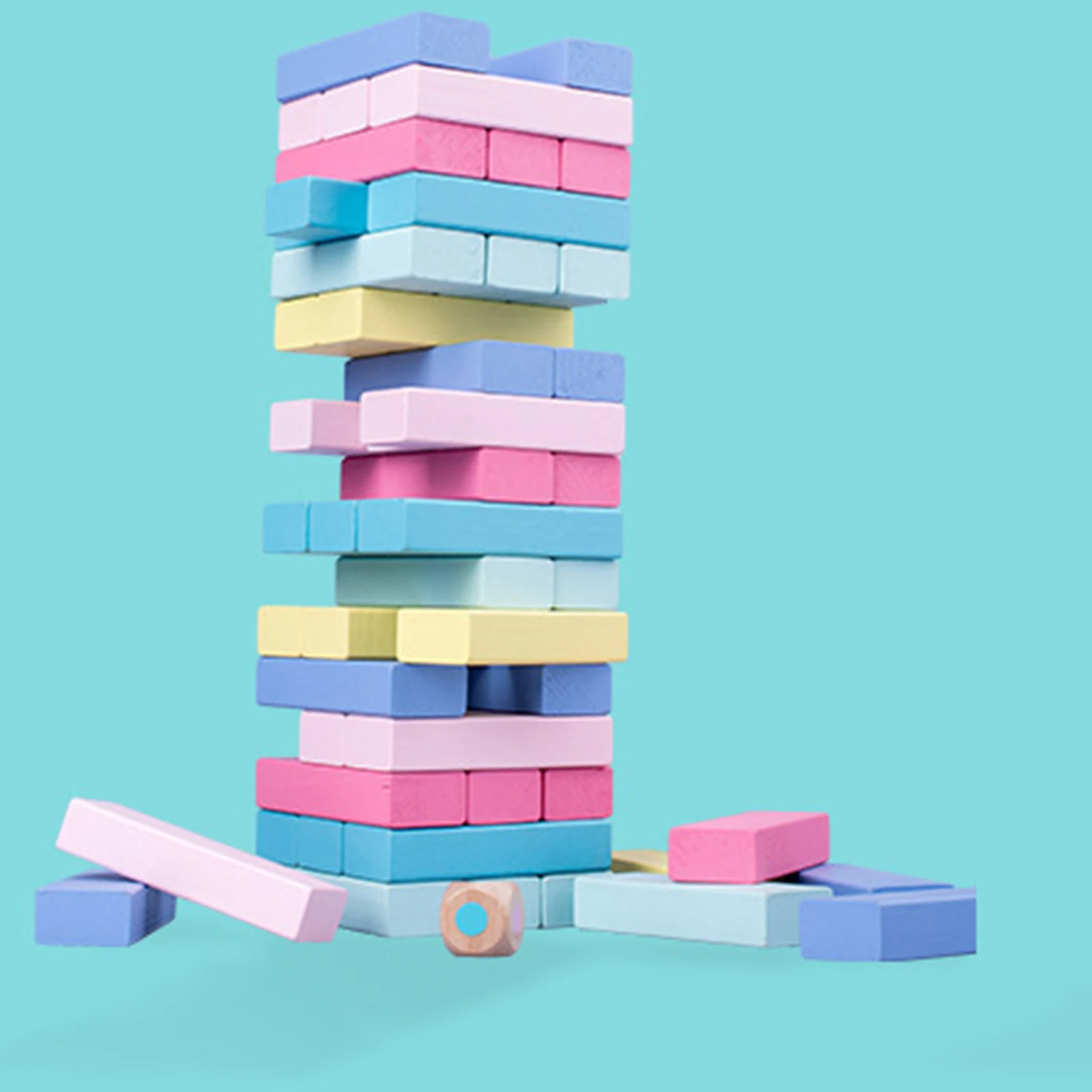 Blocchi di torre impilabili per cartoni animati in legno apprendimento educativo per bambini gioco da tavolo in età prescolare colore cognitivo