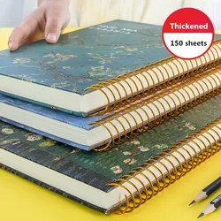 New 150 Sheets Thickened Vintage Van Gogh Notebook Planner Agenda Daily Monthly Study Work Notepad Agenda School Stationery