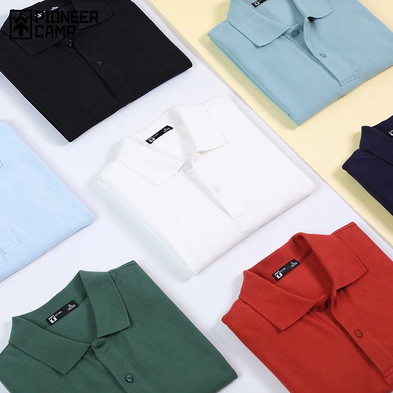 Pioneer Camp 2022 Polo Shirt Men Summer 100% Cotton Solid Color Fashion Classic Polo Shirts Men\'s Clothing ADP-FC-SU-0023T