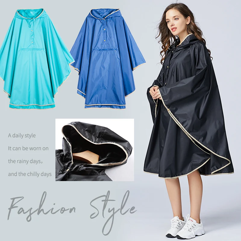 Stylish Adult Men And Women Cape Raincoat Hiking  Rain Cover  Long Raincoat Women