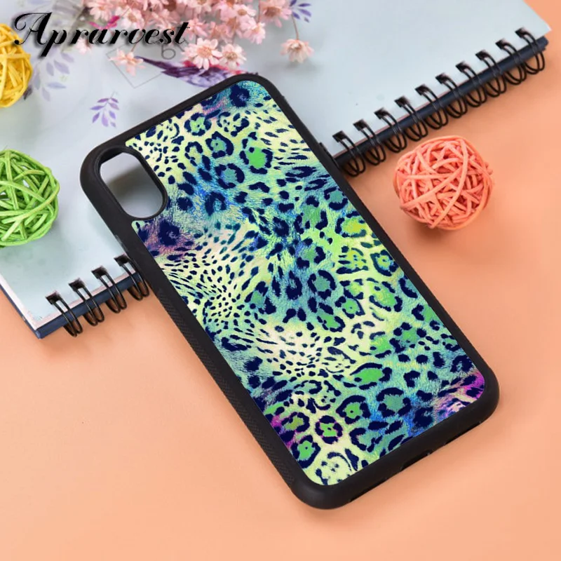 Aprarvest Colourful Spotted Leopard Silicone Rubber Phone Case Cover For iPhone 6 6S 7 8 PLUS X XS XR 11 12 MINI PRO MAX