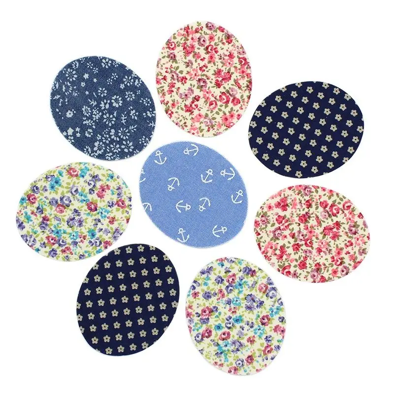 10pcs/lot mix 5 styles Printed Appliqued Repair Elbow Knee For Clothing Accessories DIY Patchwork Fabric Stickers Accessories