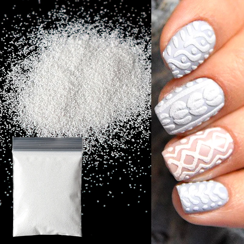 Glänzendes Zucker-Nagelglitzerpulver Candy-Coat-Effekt Weiß Schwarz Transparent Pigmentstaub Nagelkunst-Dekorationen DIY – Detail 1