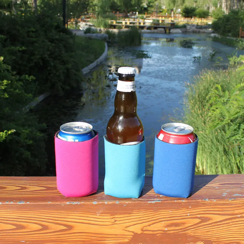 50pcs Without Logo Collapsible Stubby Holder Can Sleeve Personalized Can Cooler Multiple Colors Available