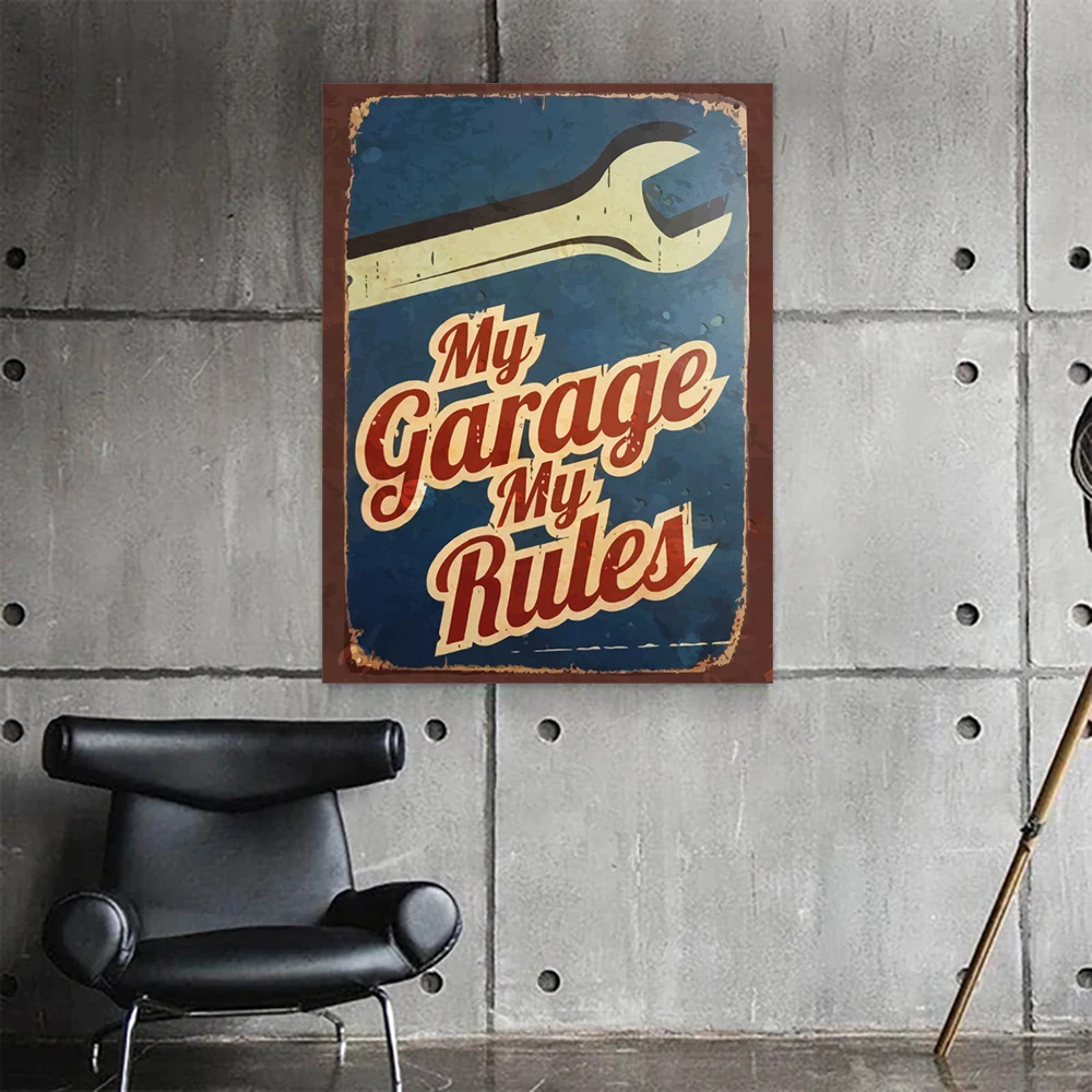 My Garage Rules Print Picture Wall Art Poster Home Decor