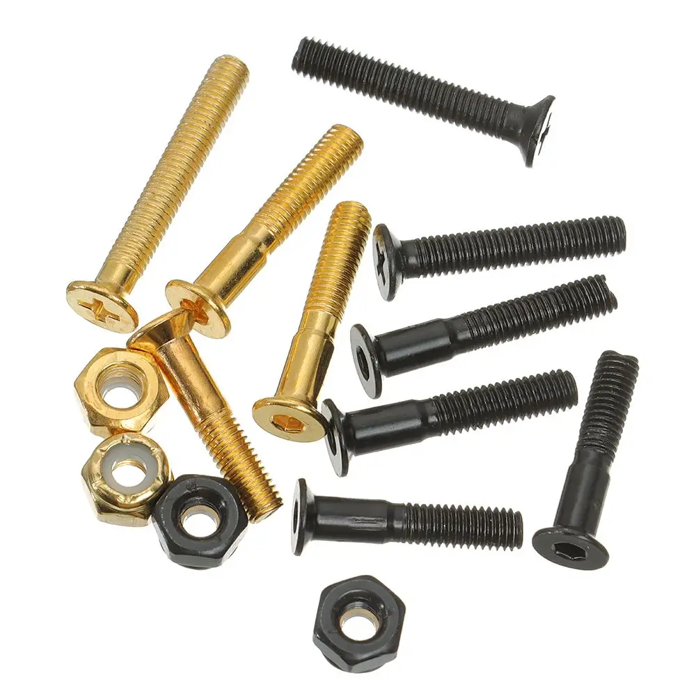 8 Sets M5 Skateboard Mounting Hardware Screws Bolts Skateboard Hardware Nuts Outdoor Longboard Parts Accessories