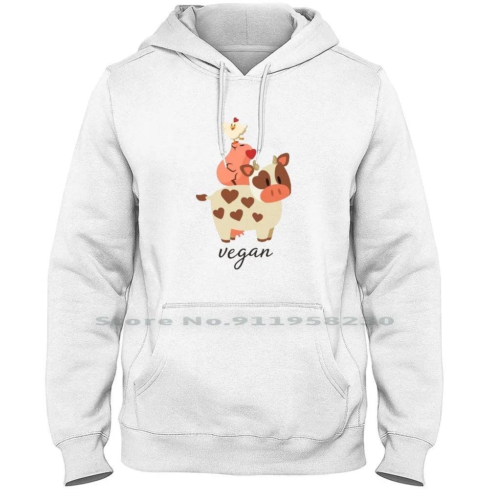 

Happy Cow , Pig , And Chicken Vegan Hoodie Sweater Cotton Animal Lover Animals Chicken Cattle Lover Chick Over Cows Chic Pig Ick