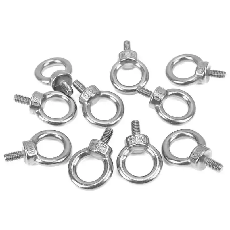 5/10Pcs M6 M8 Stainless Steel Lifting Ring Eye Heavy Duty Marine Grade Ring Screw Thread Eye Boat Accessory