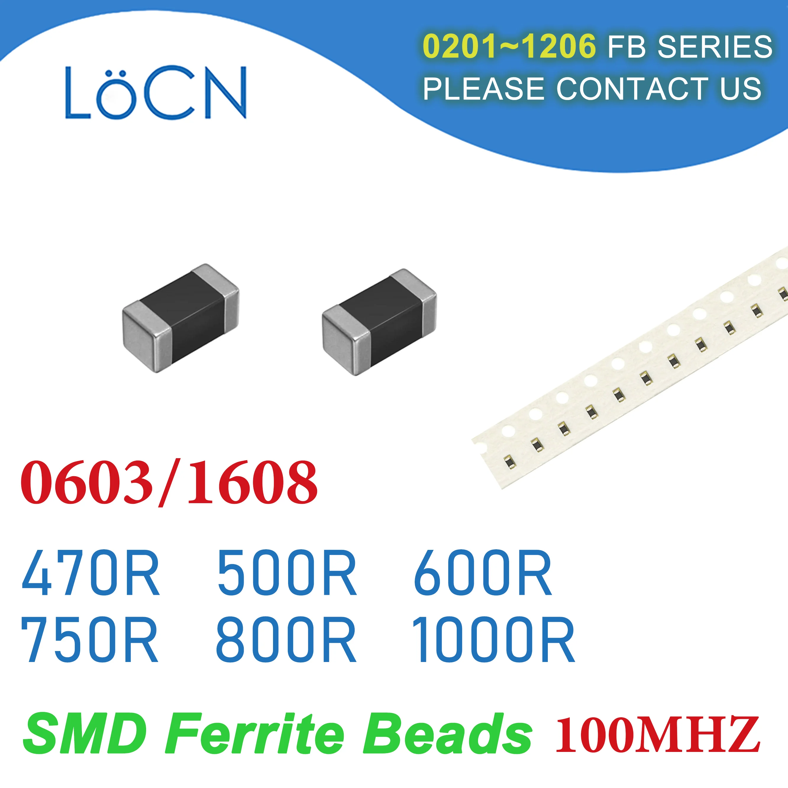 4000 шт. 0603/1608 100 МГц SMD ферритовые бусины 470R 500R 600R 750R 800R 1000R многослойный индуктор чипа 25% высокое качество