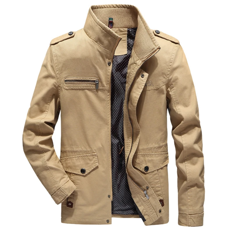 Fall 2020 men's cotton stand collar  jacket men's European and American tooling  washed jacket