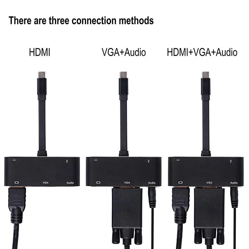 5 w 1 Adapter USB C na HDMI 4K type-c na HDMI/VGA/Audio/USB 3.0 Port + Port USB C (PD) konwerter na laptopa Macbook Nintend Switch