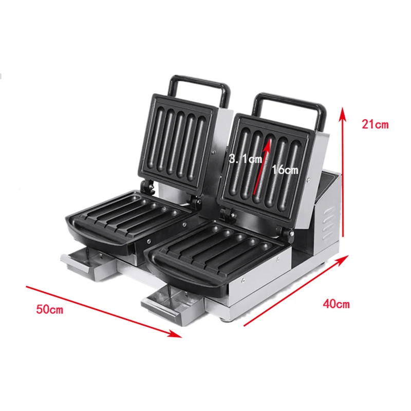 Stainless Steel Aluminum Non-Stick Bakeware 1800W 220V Commercial 10-Stick Hot Dog Machine Crispy Milk Stick Machine