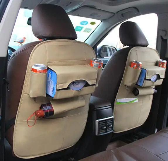 

Pu Leather Car Seat Back Storage Bag Universal Car Backseat Organizer Hanging Bags Child Safety Seat Multifunction Storage Box