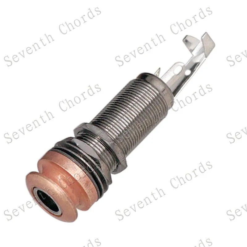1 Stück 1/4 Zoll 6,35 mm Messing-Gewindezylinder Ausgang Eingang End Pin Strap Pin Jack Steckdose für Gitarre Bass Zubehör – Detail 4