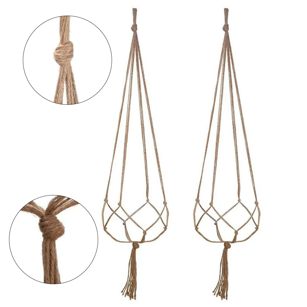 4 Pcs Blume Korb Seil Macrame Wand Hängen Hänge Blumentopf Pflanzen Aufhänger Hängen Körbe Handgemachte Home Garten Balkon Decor