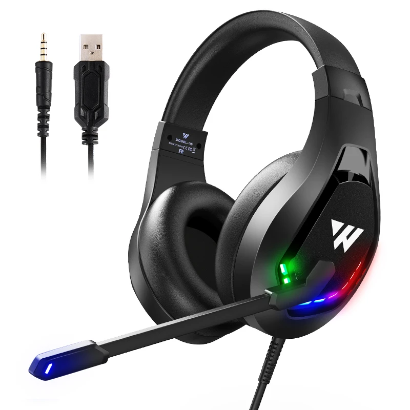 USB+3.5mm+4Pin  50mm Drivers Wired Earphone Headphone Gaming Headset for PS4 PS5 XBOX PC for Phone Headphones for Computer