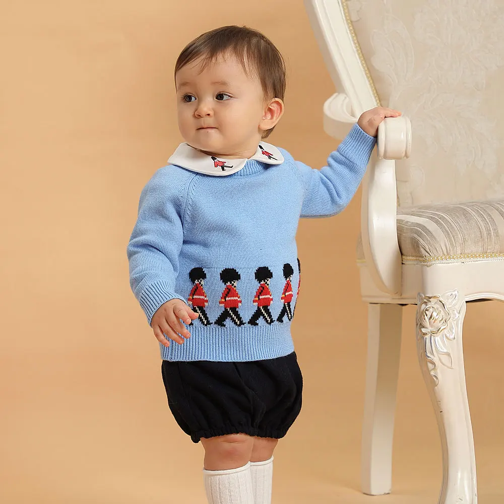 Boys Pullover Sweater Baby Tops Spanish Toddler Knitted Cartoon Sweater Kids Knitting Pullovers Children Clothes Knitwear Unisex