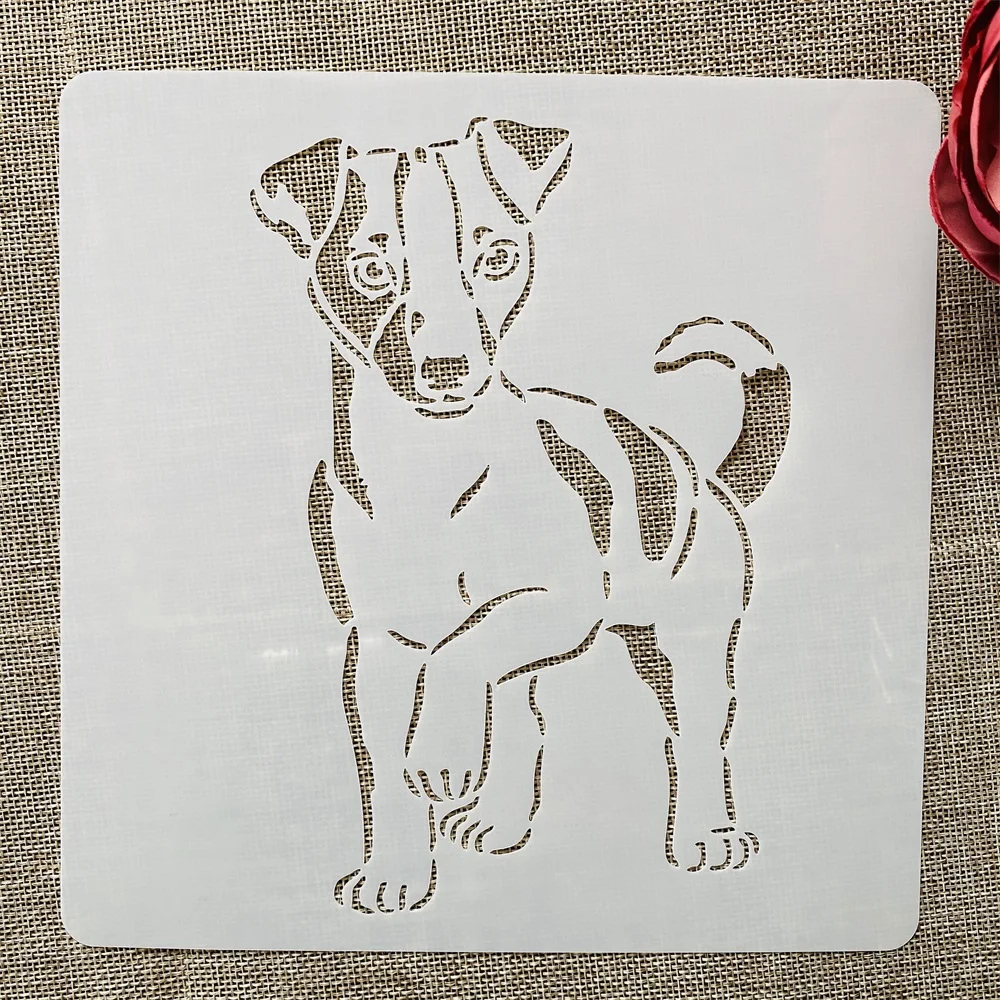 20*20cm Pet Dog DIY nakładania warstw szablony malowanie ścian księga gości kolorowanie tłoczenie Album dekoracyjny szablon