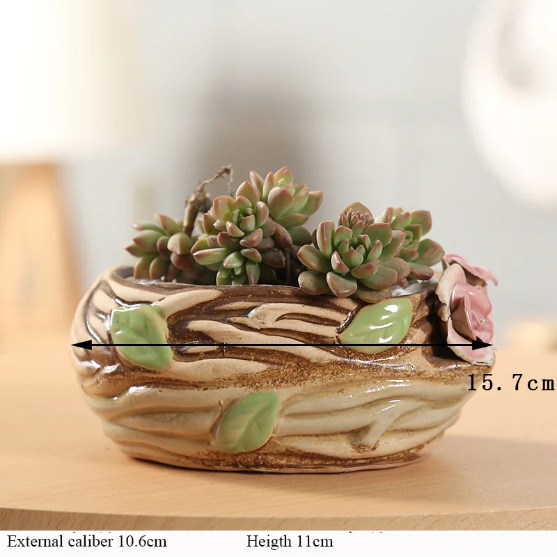 Flower Pot Succulent Cactus Pot Big Caliber Plant Garden Ceramic Planter Pots Outdoor Garden Home Decor windowsill