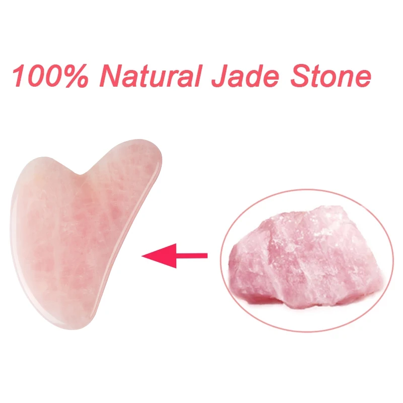 Natürliche Jade Gua Sha Stein Bord Massage Rose Quarz Guasha Platte für Gesicht Hals Zurück Körper Jade Gesicht Massager Schaber werkzeuge