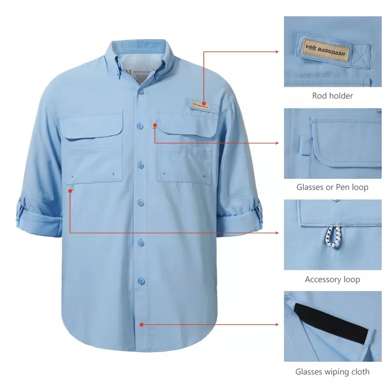 Camisa Masculina de Manga Comprida para Pesca UPF 50 — foto 3