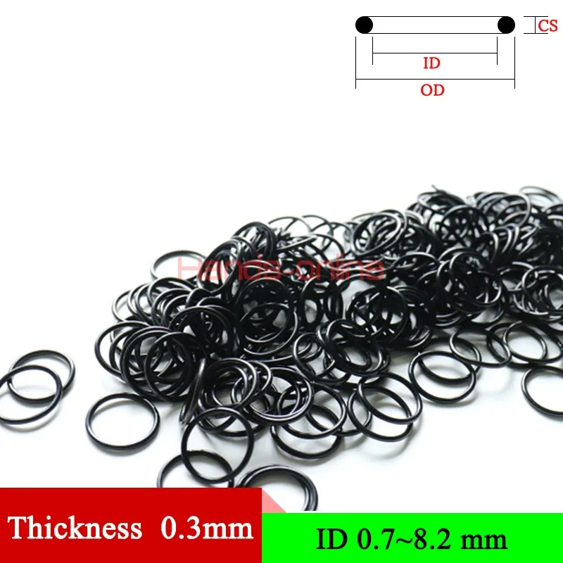 

Thickness/CS 0.3mm/0.012in Rubber Ring NBR Sealing O Ring O-Ring Seal Gasket Oil Washer Gaskets