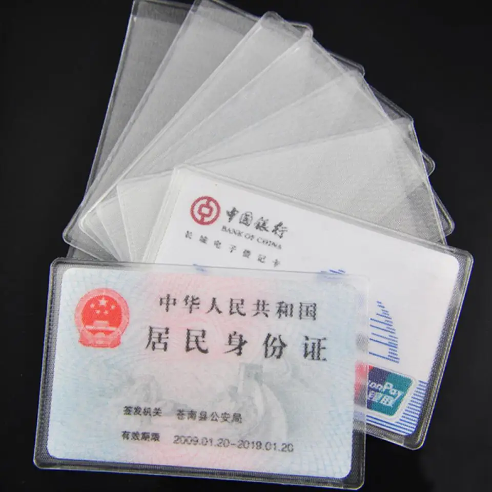 clear plastic sleeves for id cards 25 Pack - Heavy Duty Vinyl Badge Holders Vertical Name Badges - Great for Employee Card or Student ID Long Lasting Credential Holder that is Easy to Wipe Clean and Reuse for Office 10pcs/pack Clear Card Covers Plastic