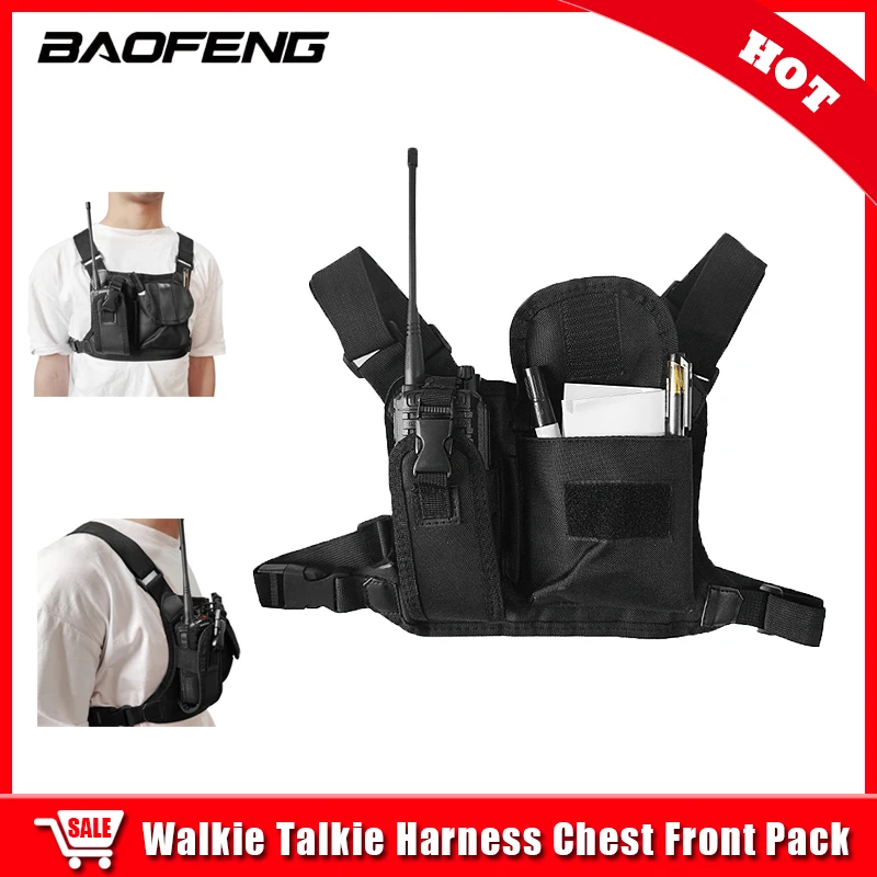 Vest Universal Harness Chest Front Backpack Bag Quality Pouch Carry Bag for Baofeng Walkie Talkie UV-5R UV-82 UV-9R Plus BF-888S