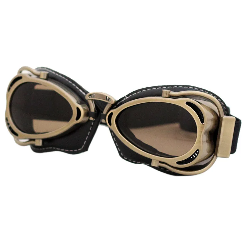 Nordson Motorcycle Goggles Helmet Steampunk Copper Flying Glasses Vintage Pilot Biker Eyewear Goggles Protective Gear Glasses