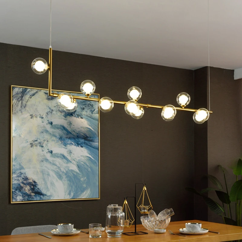 

Air 73 Pendant light Modern long pendant light Nordic glass ball light For Living Room Simple Black Restaurant Decor island lamp