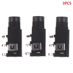 3pcs/lot 6.35mm Jack Stereo Female Socket Connector Audio Adapter 4pin
