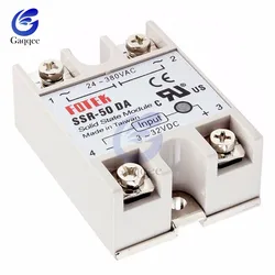 Solid State Relay SSR-25DA/SSR-40DA/SSR-50DA/ SSR-60DA Relay DC control AC SSR white shell Single phase Solid state relay