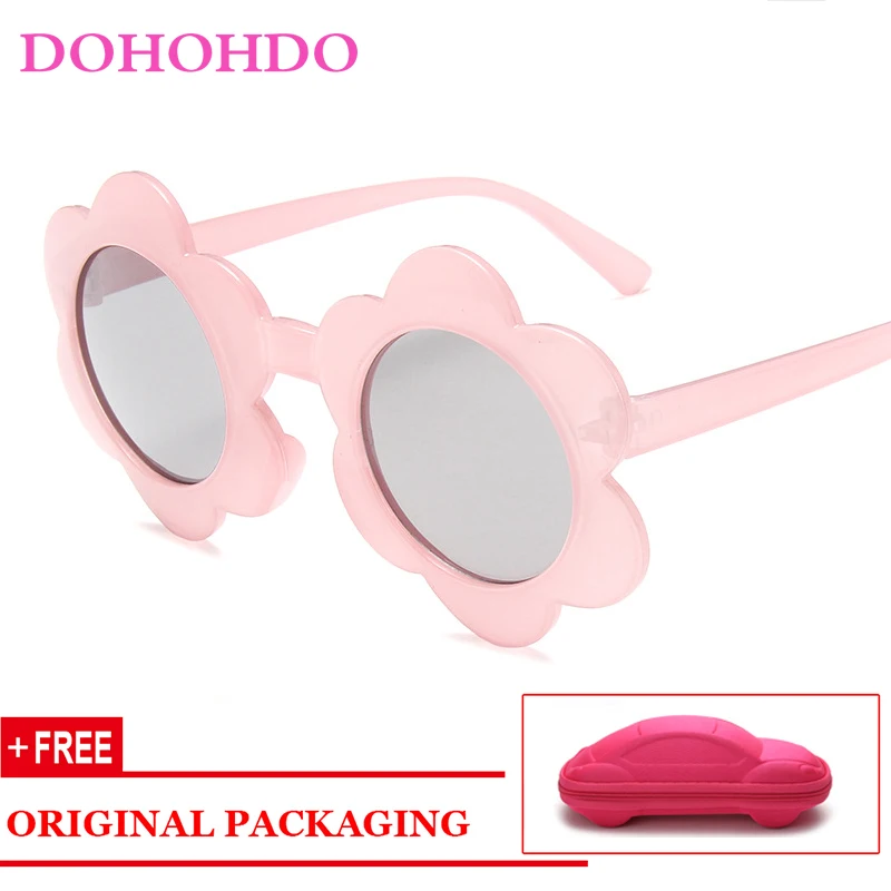 Dohohdo 2021 novo sol flor redonda bonito crianças óculos de sol uv400 para a menina do menino da criança adorável do bebê óculos sol crianças oculos de sol