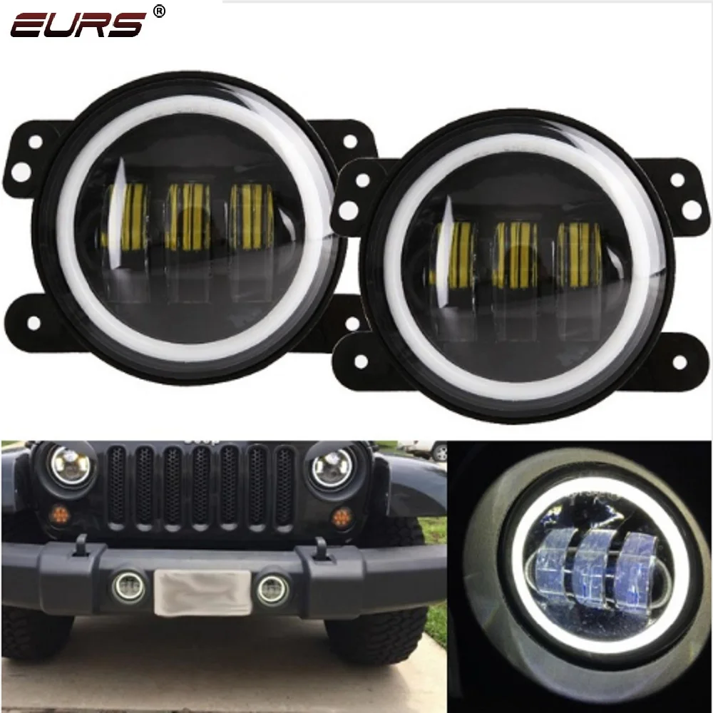 4-дюймовая светодиодный льная светодиодная фара для мотоцикла, 30 Вт, 6500K, автомобильный Грузовик, белый проектор DRL светодиодный ная противотуманная фара для внедорожника Jeep Wrangler Cherokee