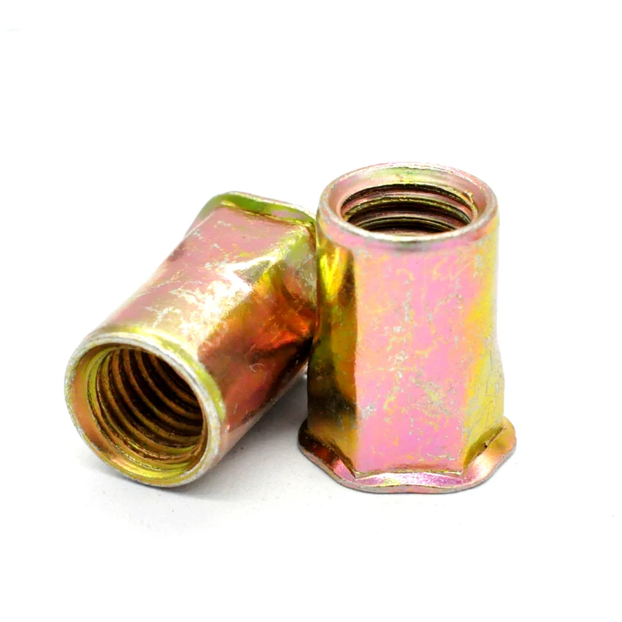 M4 M5 M6 M8 M10 M12 Rivet Nut,คาร์บอนเหล็กหัว Semi-Hex Rivet Nut,k004