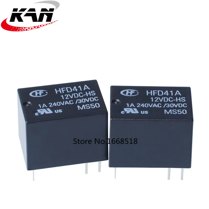 Free shipping 10pcs Hongfa HFD41A / 12VDC-HS relay 5 feet 1A240VAC relay