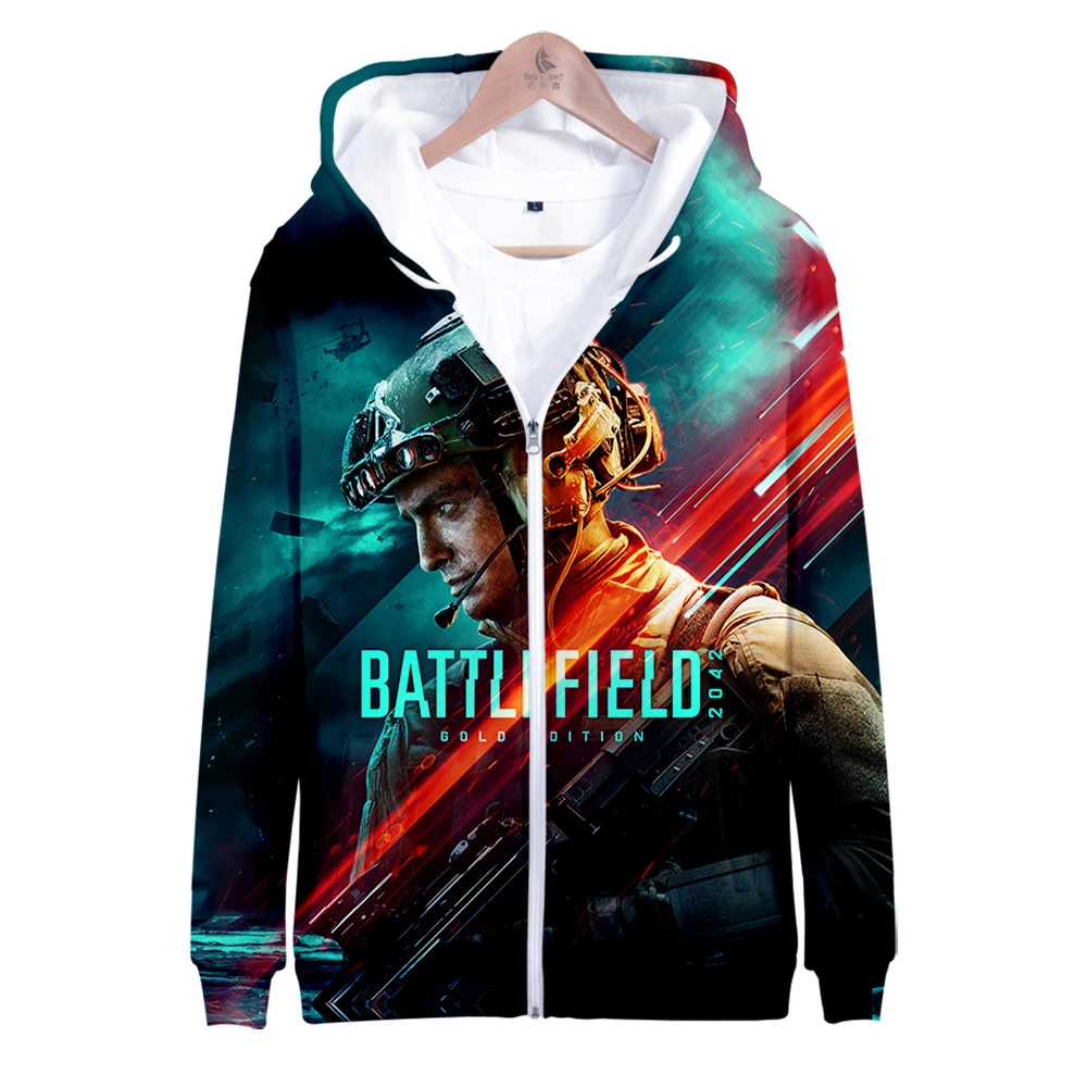 

Battlefield 2042 3D print autumn winter Holiday passionate style Men/Women Streetwear Style Zip HIP HOP hooded