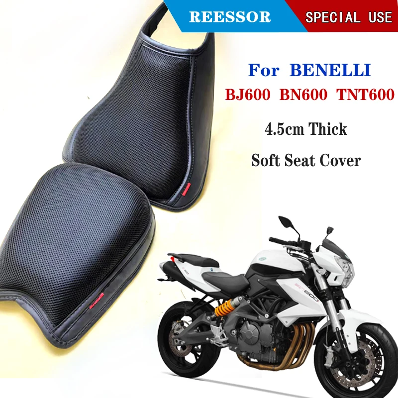 Motorcycle Cushions For Benelli BJ600 TNT600 BN600 4.5CM Comfortable Sponge Cushions Breathable Mesh Long Trip Riding Seat Cover