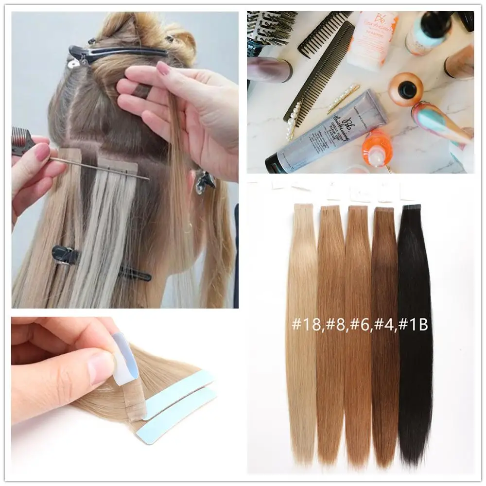 Vsr Tape Hair Ash Blonde European Machine Remy Human Hair Seamless Skin weft Double Drawn Thickness Tape Hair Extensions 20\