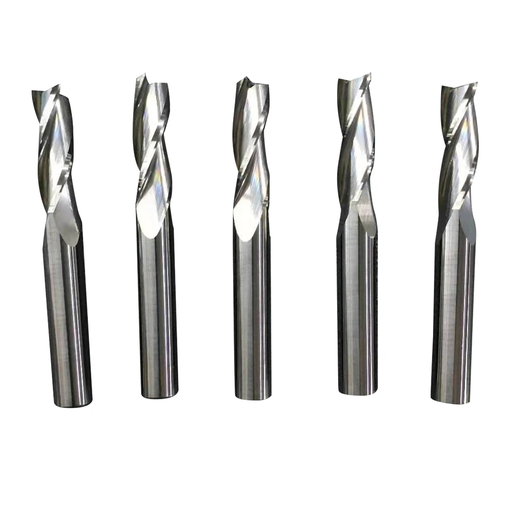 1pcs 6/8/10mm Tungsten Carbide CNC Two Flute Spiral Bits for Cutting Router End Mill CUTTER Tool For Acrylic PVC Hardwood