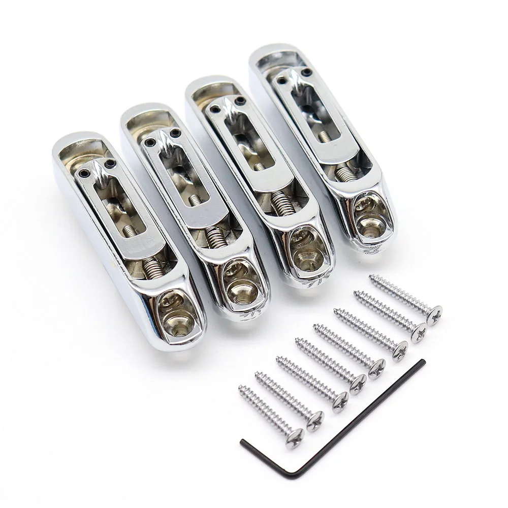 4 Pcs Heavy Duty BASS Guitar Bridge Saddles For 4 String Bass Parts