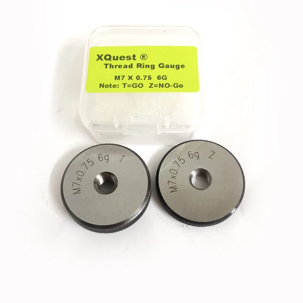 Conjunto de Medidor de Anel de Rosca Métrica 6g m7 M7x1 M7x075 t z Vai Não Vai Medidores de Anel de Rosca Fina m7 05 Ferramenta de Inspeção de Rosca