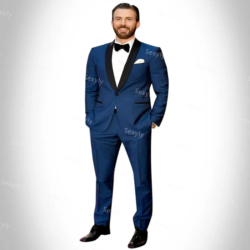 

Plaid Blue Blazer Men Suit For Wedding Costume Men Wedding Tuxedo Groom Wear Formal Prom Evening Peaky Pant Suit Customized