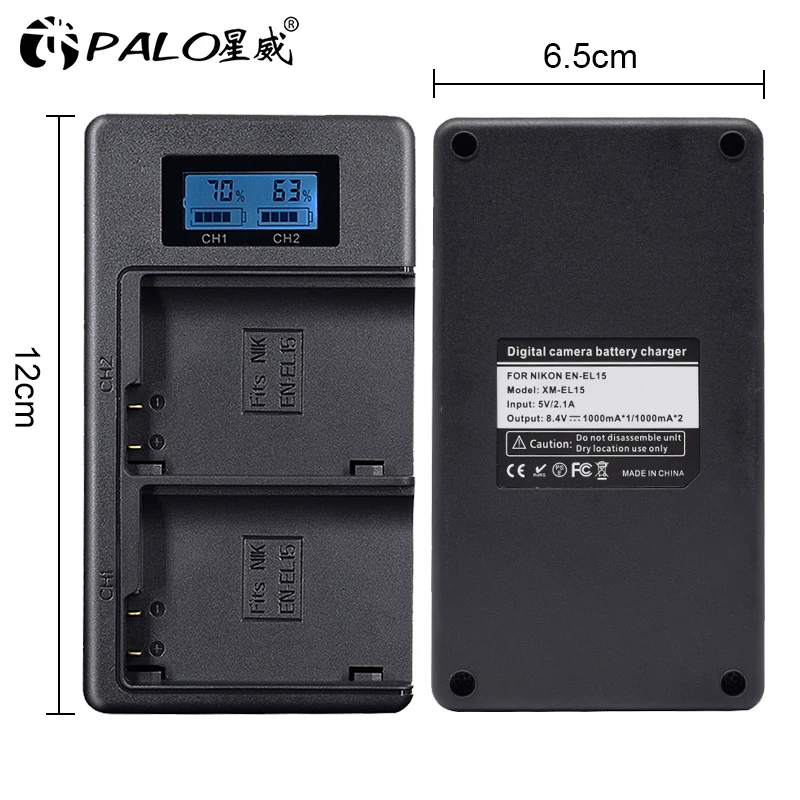 EN-EL15 ENEL15 EL15 Battery Charger for Nikon D7000 D7100 D7200, D850 D750 D7500 D810 D500 D800 D610 D600 EN-EL15b Battery L5