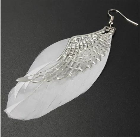 Superb Angel Metal Wing Earrings Bohemian Handmade Exquisite Ornaments Vintage Feather Long Drop Earrings Jewelry Bijoux Trinket